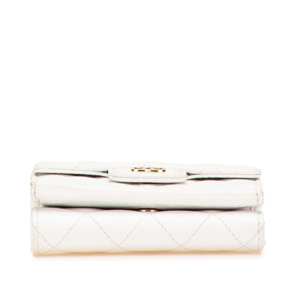CHANEL Authentic White Caviar Leather Logo Wallet - Picture 3 of 13
